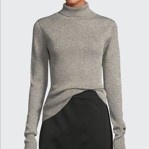 3.1 Phillip Lim Ribbed Metallic Turtleneck Sweater